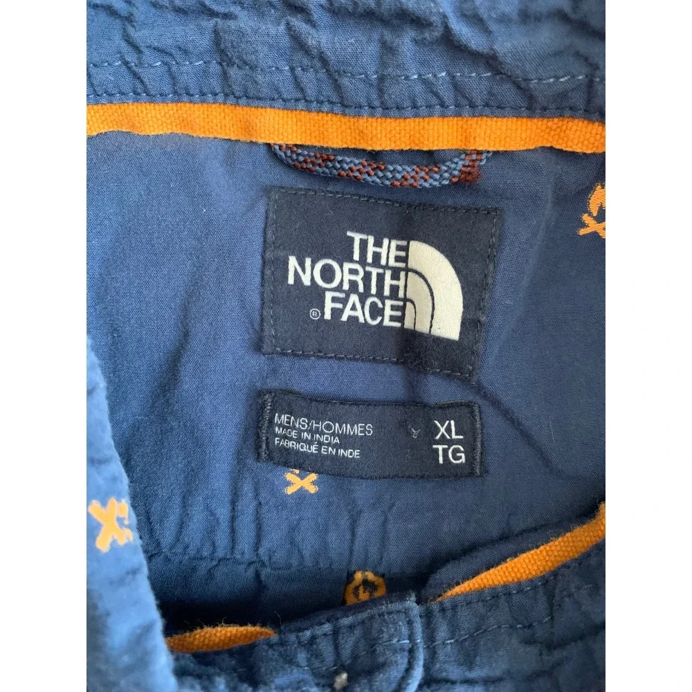 The North Face Mens XL Blue Campfire Short Sleeve Button Down Shirt